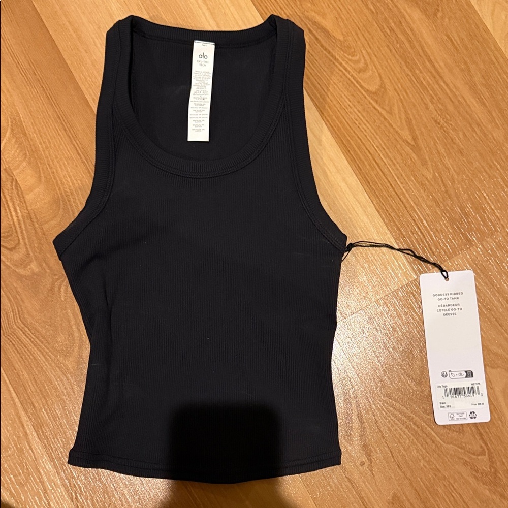 ALO Yoga stretchy  Black Tank Top